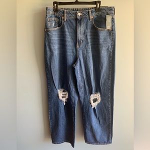 NWT Wild Fable Women's Super High-Rise Baggy Dark Wash Holy Jeans Size 14.